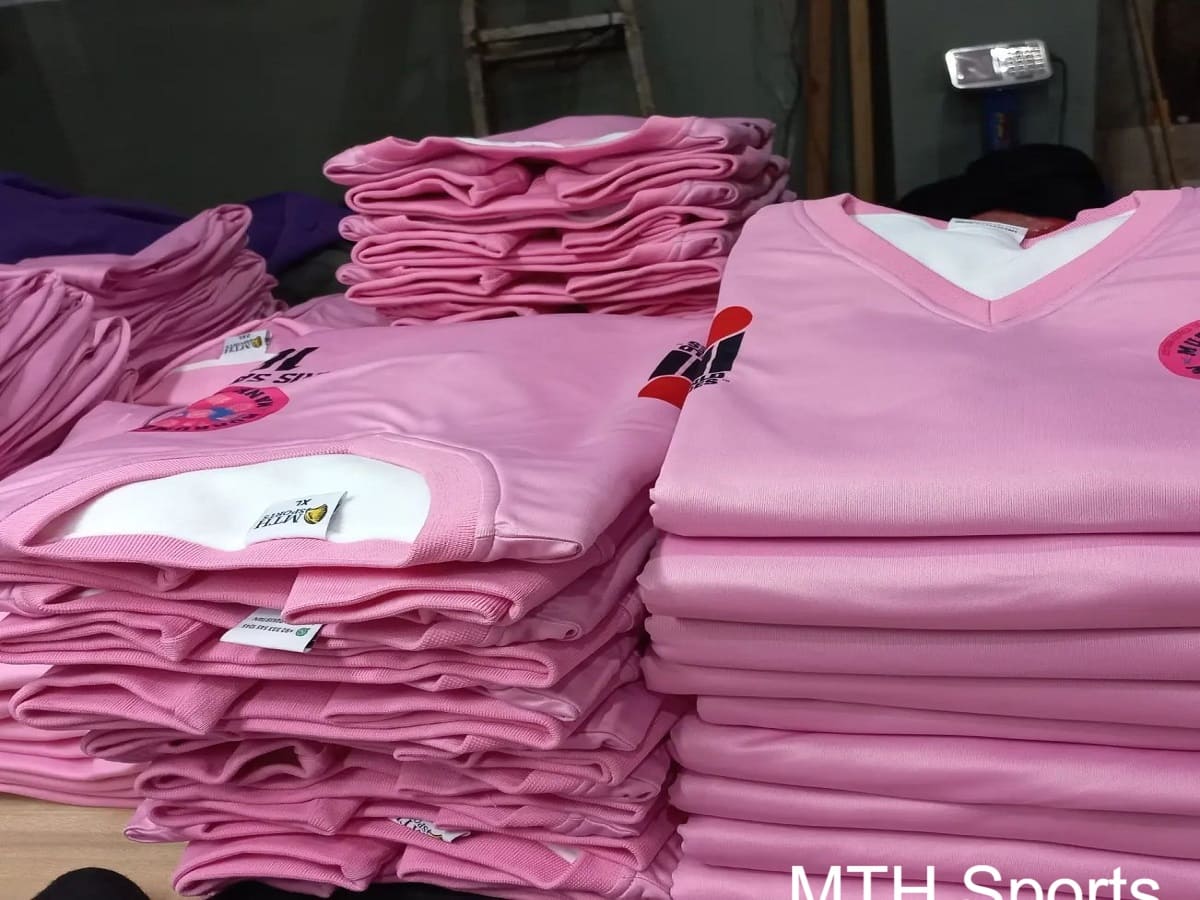 Bulk production of custom cricket jerseys ready for shipment