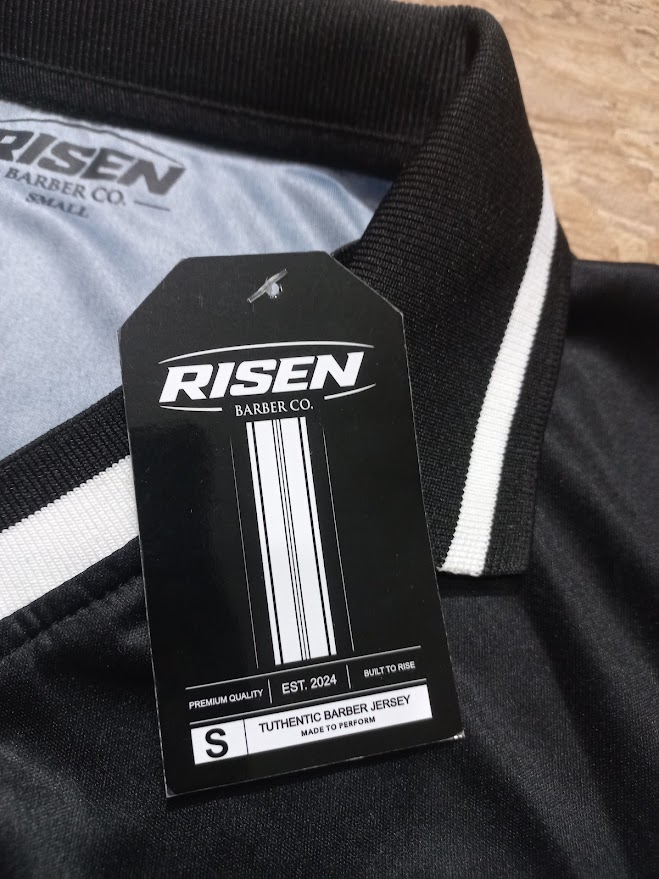 Rib knit custom collar soccer jersey layout