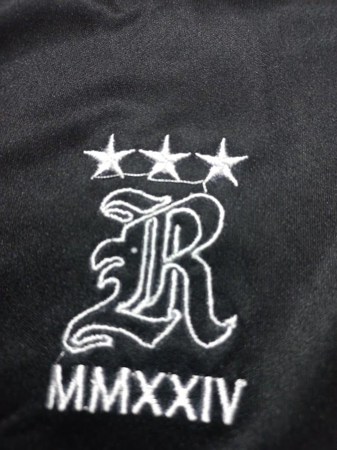 High-density embroidery logo soccer jersey closer look