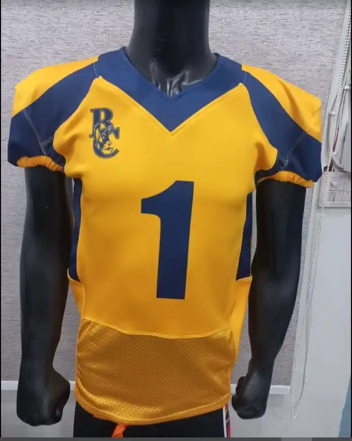 American football uniform production in Sialkot factory