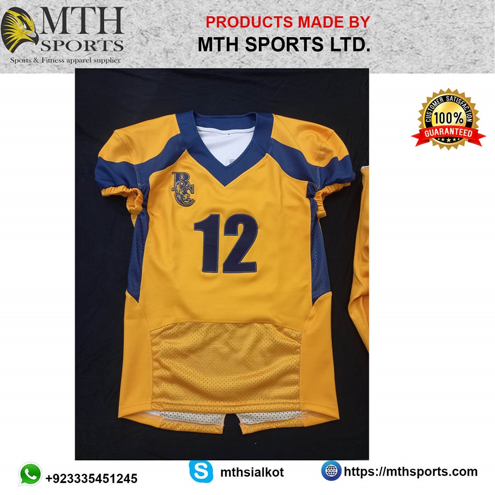 Custom sublimated football uniform with mesh panels